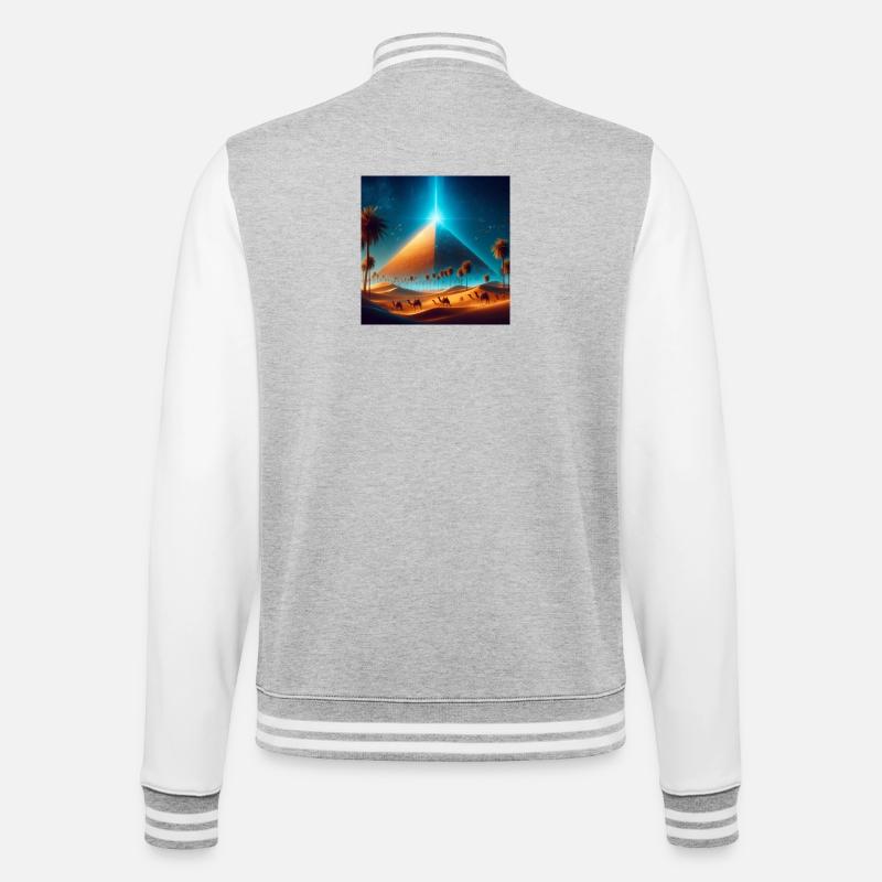 Pyramide 5 - Veste Teddy - gris chiné / blanc