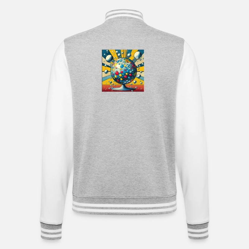 Sphère 1 - Veste Teddy - gris chiné / blanc