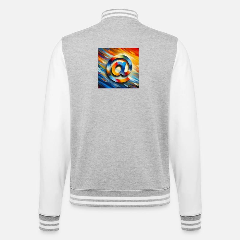 Symbol 5 - College-Sweatjacke - Grau meliert/Weiß