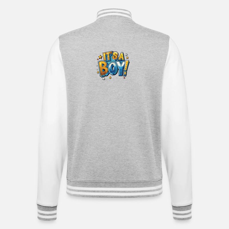 It's a boy comic - College Sweat Jacket - heather grey/white