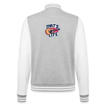 Guitare vivante avec slogan - Veste Teddy - gris chiné / blanc - Dos - Marisol (170cm)