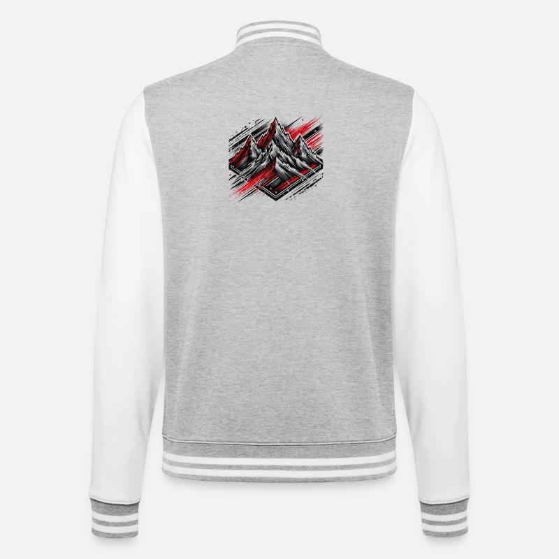 Schroffe Berge - College-Sweatjacke - Grau meliert/Weiß