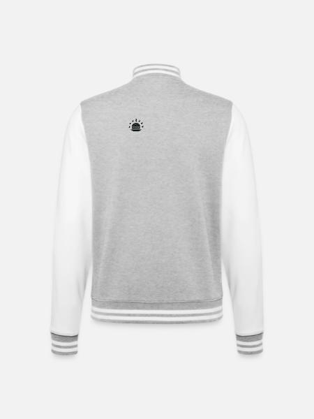 Burger - College-Sweatjacke - Grau meliert/Weiß