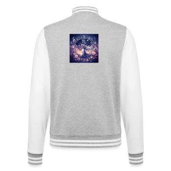 JUNGFRAU -\ Tierkreiszeichen - College-Sweatjacke - Grau meliert/Weiß - Hinten - Marisol (170cm)