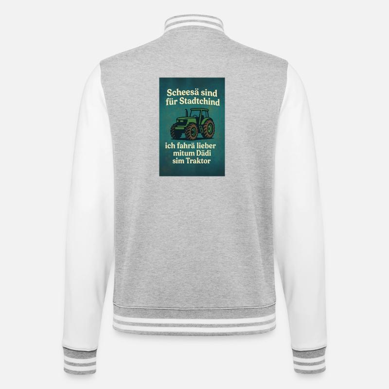 Tractor from Dädi - College Sweat Jacket - heather grey/white