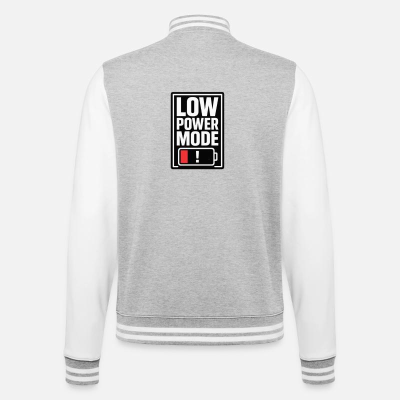 Low Power Mode - College Sweat Jacket - heather grey/white