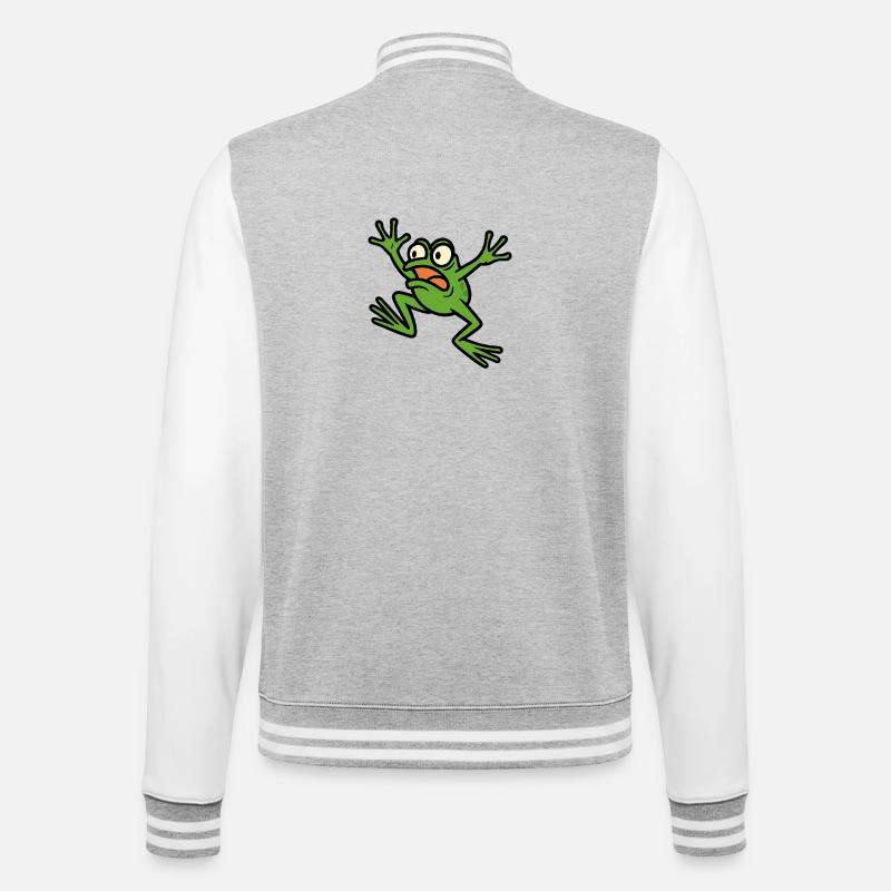 Panic Frog - College Sweat Jacket - heather grey/white