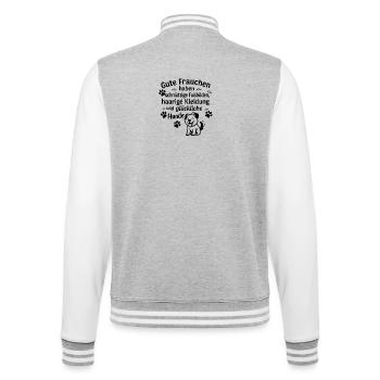 Hundeliebe, Hundeliebhaber - College-Sweatjacke - Grau meliert/Weiß - Hinten - Marisol (170cm)