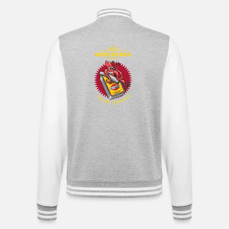 OBED MARSH Devil Reef Fischerei - College-Sweatjacke - Grau meliert/Weiß