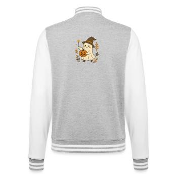Un petit fantôme sorcière - Veste Teddy - gris chiné / blanc - Dos - Marisol (170cm)