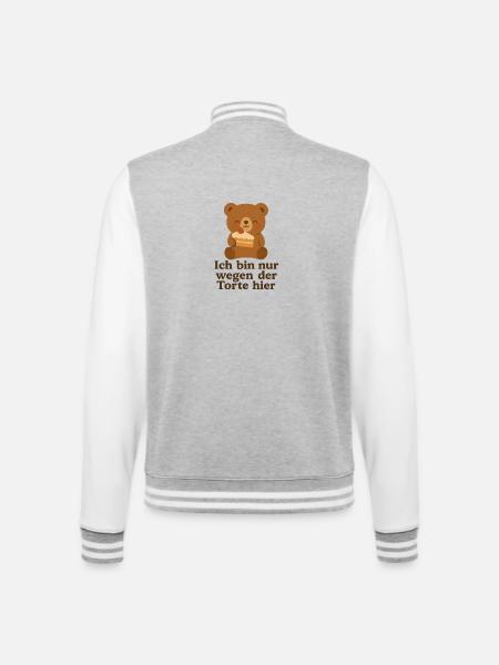 Fuer die Torte - College-Sweatjacke - Grau meliert/Weiß