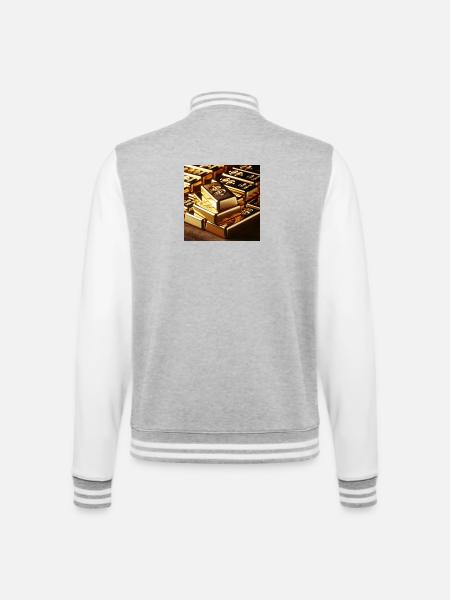 Goldbarren Dollar - College-Sweatjacke - Grau meliert/Weiß