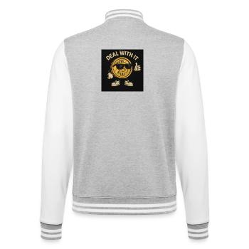 Bitcoin - College Sweat Jacket - heather grey/white - Back - Marisol (170cm)