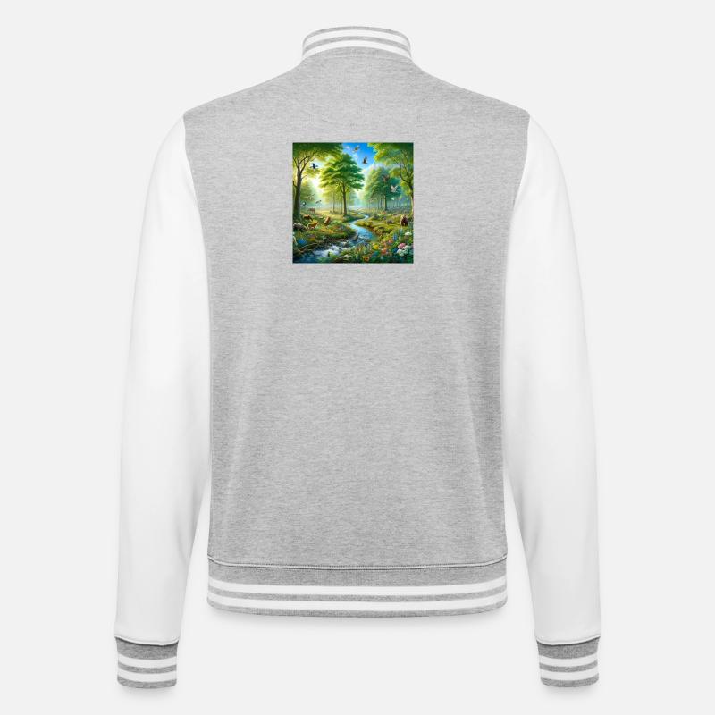 Harmonious nature dream - College Sweat Jacket - heather grey/white