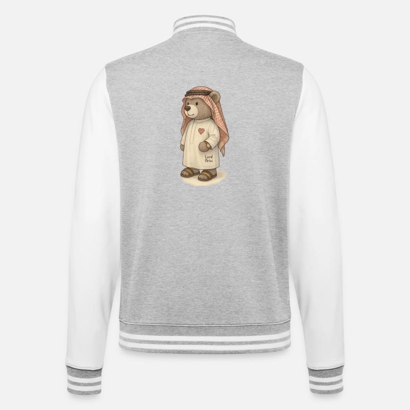Lord Petzi Scheich - College-Sweatjacke - Grau meliert/Weiß