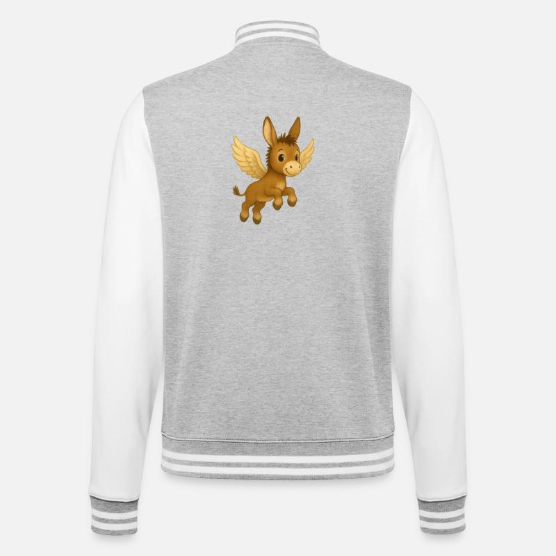 Emil Esel - College-Sweatjacke - Grau meliert/Weiß