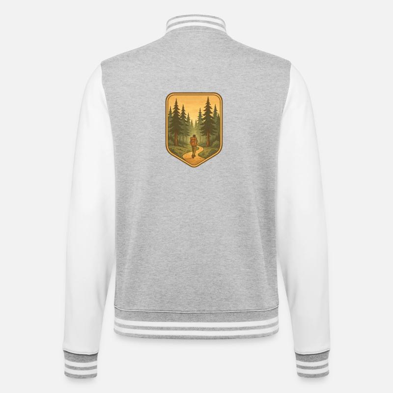 Into the Forest - College Sweat Jacket - heather grey/white