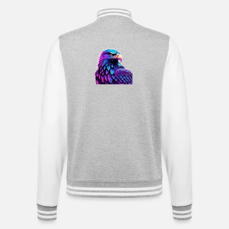 Aigle lumineux avec dégradé - Veste Teddy - gris chiné / blanc