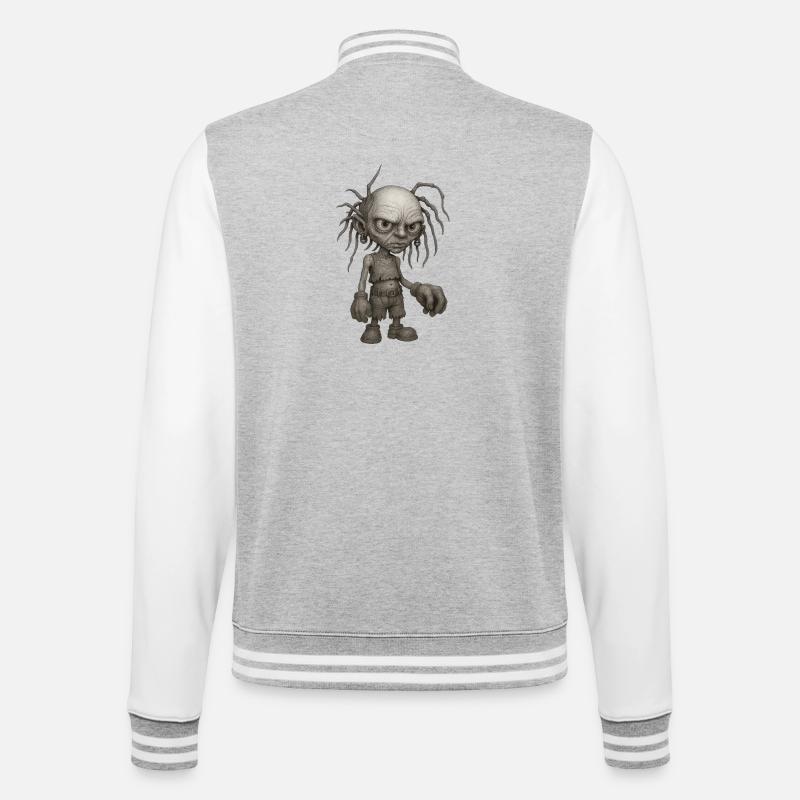 Grumpy Grom (Outcast Edition) - Veste Teddy - gris chiné / blanc