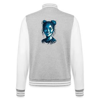 Sourire de minuit - Fille bleue - Veste Teddy - gris chiné / blanc - Dos - Marisol (170cm)