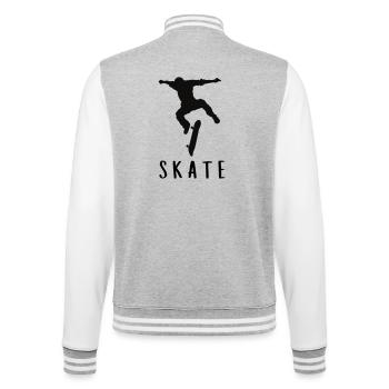 Skater - College Sweat Jacket - heather grey/white - Back - Marisol (170cm)