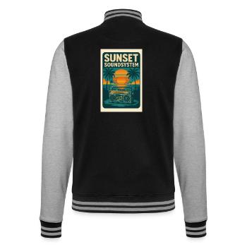Sunset Soundsystem - College-Sweatjacke - Schwarz/Grau meliert - Hinten - Marisol (170cm)