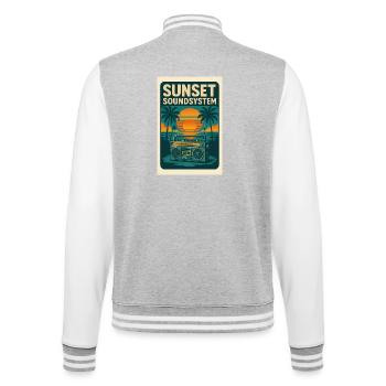 Sunset Soundsystem - College-Sweatjacke - Grau meliert/Weiß - Hinten - Marisol (170cm)