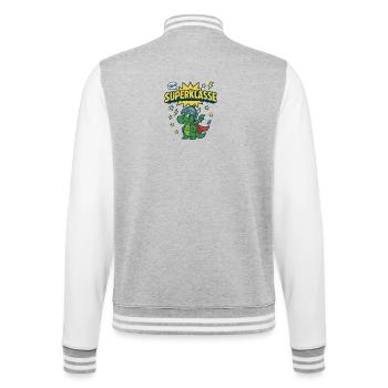 Superklasse - College-Sweatjacke - Grau meliert/Weiß - Hinten - Marisol (170cm)