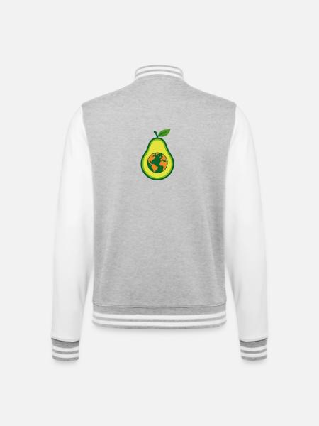 Avocado Love – Healthy & Happy - College Sweat Jacket - heather grey/white