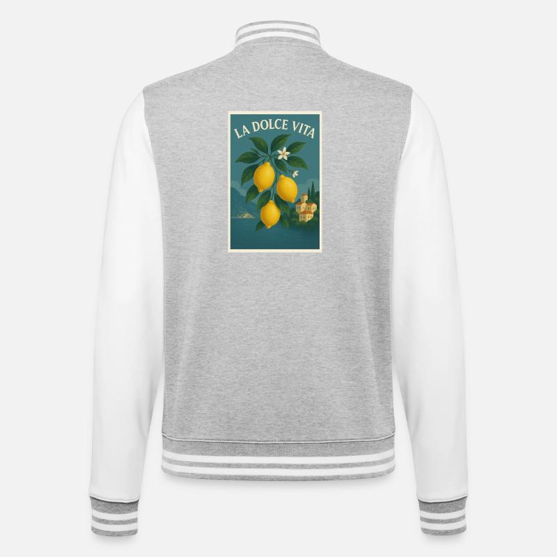 La Dolce Vita - College-Sweatjacke - Grau meliert/Weiß