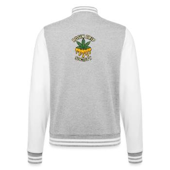 Rosin Society Design - College-Sweatjacke - Grau meliert/Weiß - Hinten - Marisol (170cm)