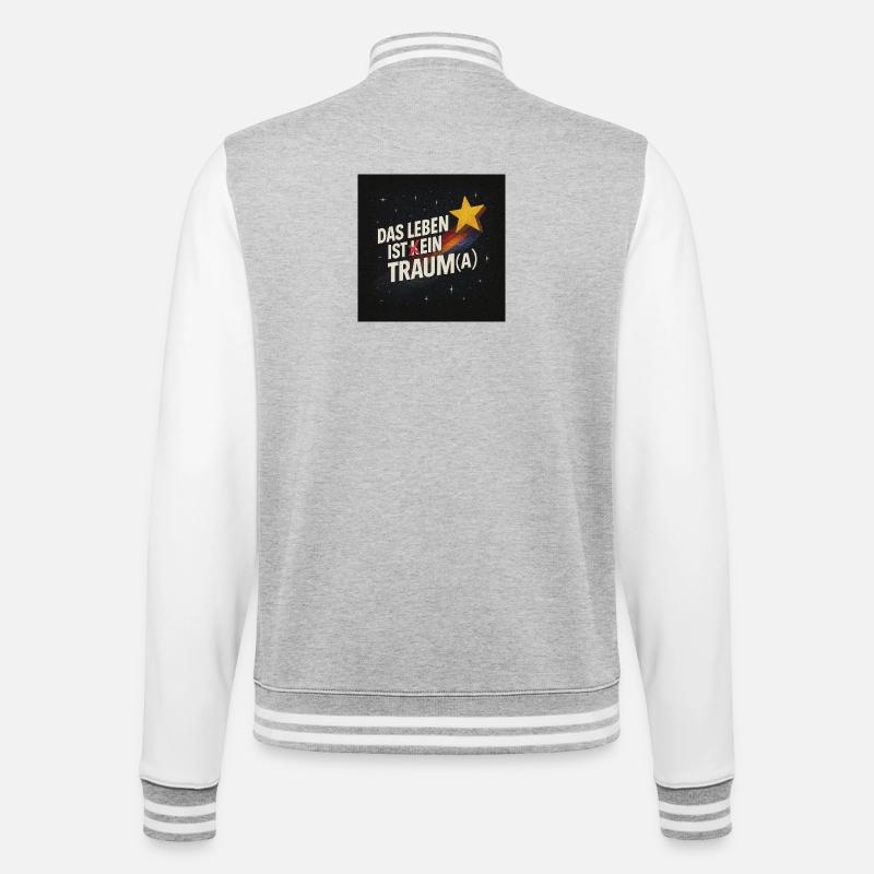 Trauma in a Nutshell - College-Sweatjacke - Grau meliert/Weiß