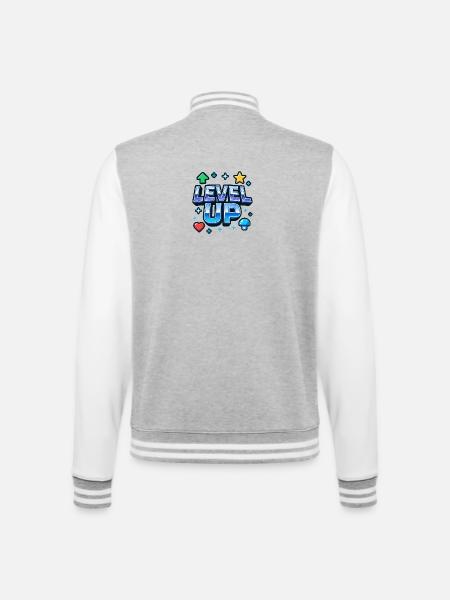 Level Up Gaming Motivations - College Sweat Jacket - heather grey/white