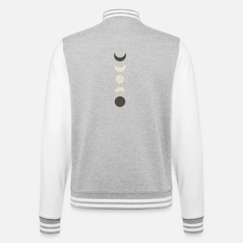 Mondphasen Marmor Muster - College-Sweatjacke - Grau meliert/Weiß