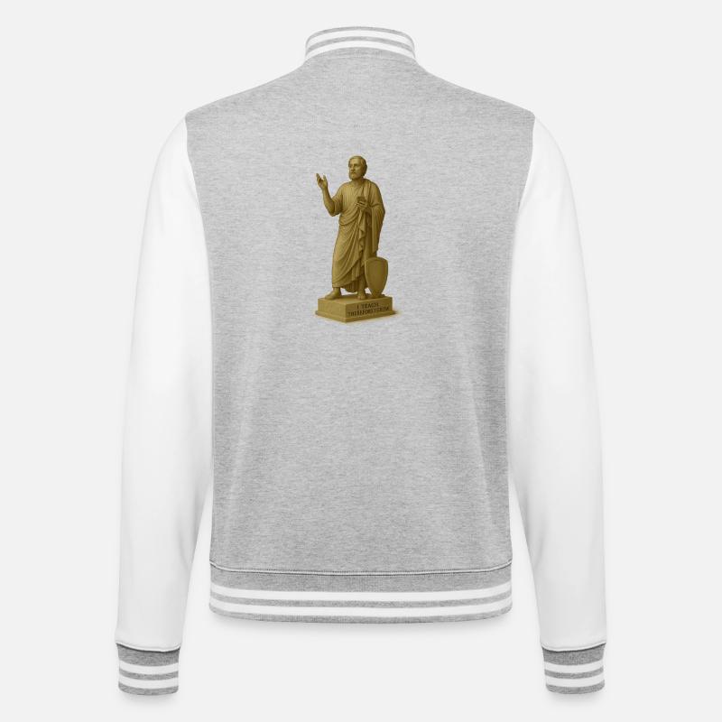 Teaching philosopher with smartphone - College Sweat Jacket - heather grey/white