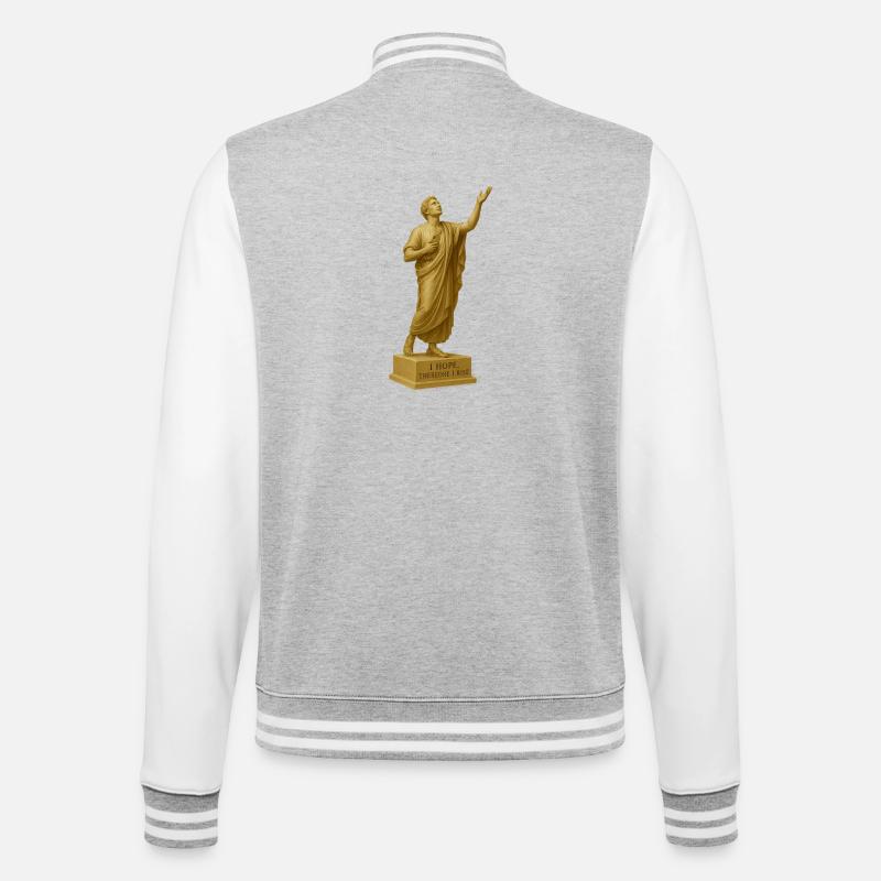Celestial Hope Art Statue - College Sweat Jacket - heather grey/white