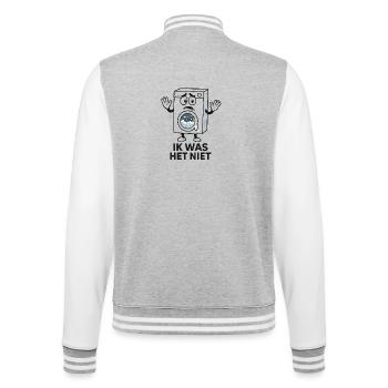 Sad Washing Machine Cartoon - College Sweat Jacket - heather grey/white - Back - Marisol (170cm)