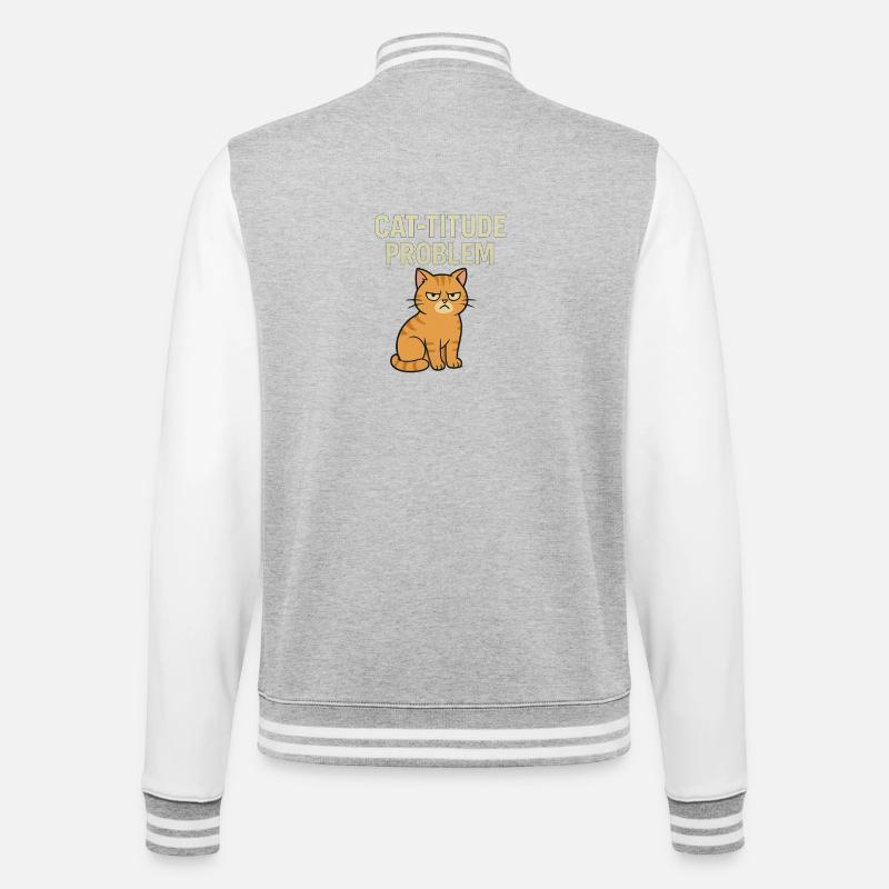 Catitude probleem Grumpy Kat Meme - Veste Teddy - gris chiné / blanc
