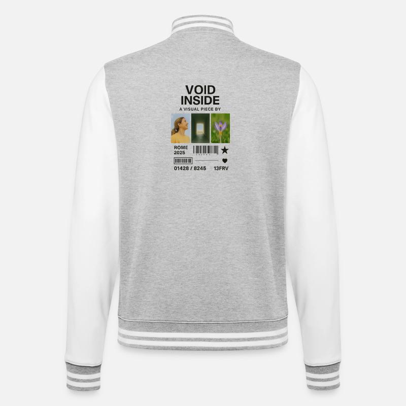 Inner Void: Collage Light Flower - College-Sweatjacke - Grau meliert/Weiß