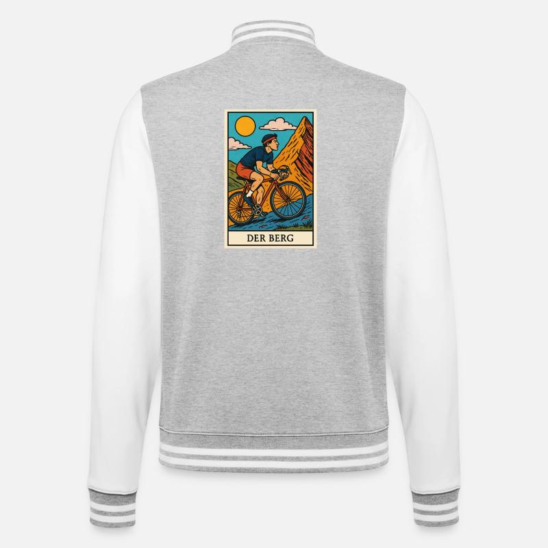 Radfahrer illustration - College-Sweatjacke - Grau meliert/Weiß
