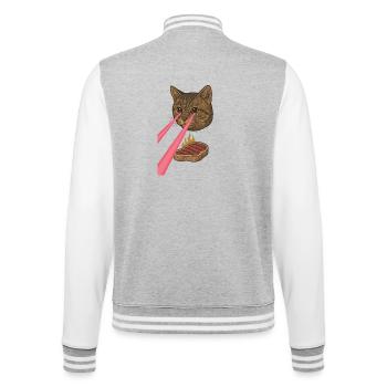 Laser Cat - College Sweat Jacket - heather grey/white - Back - Marisol (170cm)