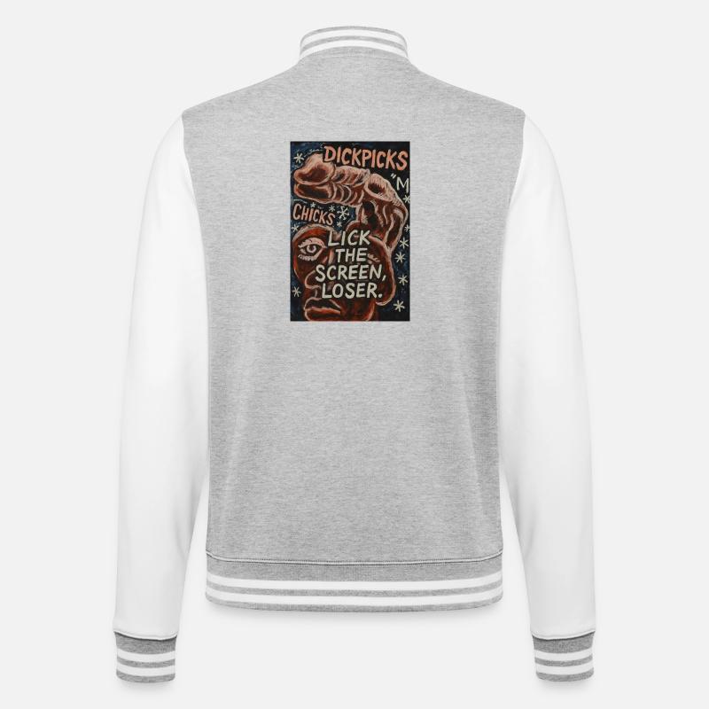 Provocative artistic graphics with witty text - College Sweat Jacket - heather grey/white