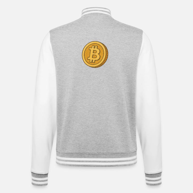Bitcoin_als_comic - Veste Teddy - gris chiné / blanc