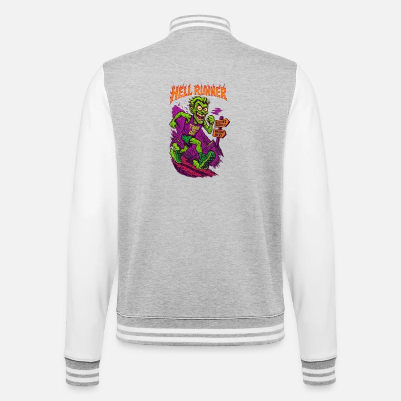 HELL RUNNER  - College-Sweatjacke - Grau meliert/Weiß