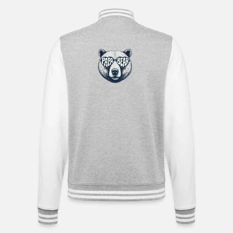 Daddy Bear - College Sweat Jacket - heather grey/white