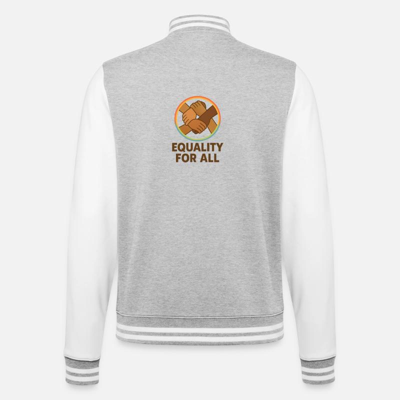 Unity Hands Circular Emblem Design - College Sweat Jacket - heather grey/white
