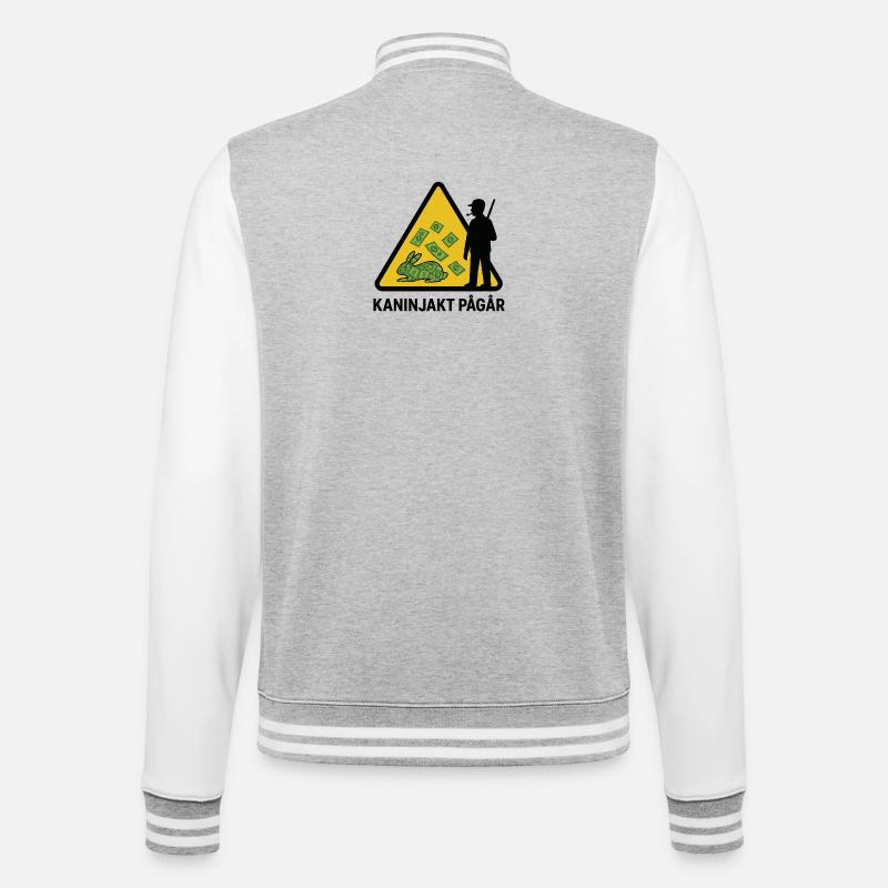 Chasse au lapin en cours - Veste Teddy - gris chiné / blanc