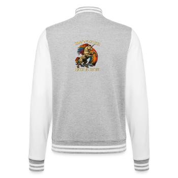 Brave by Nature - College Sweat Jacket - heather grey/white - Back - Marisol (170cm)
