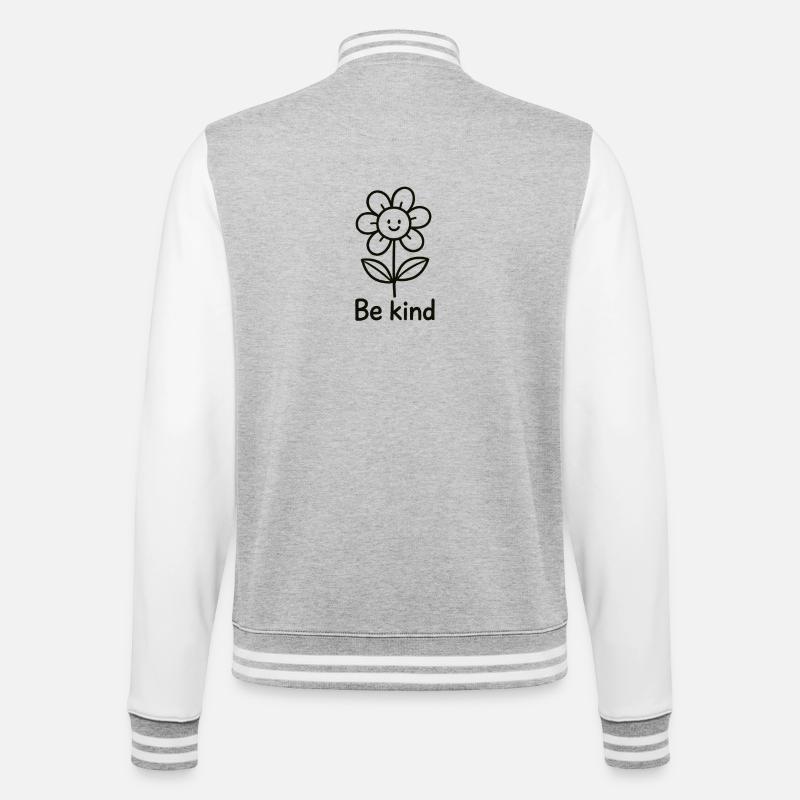 Fleur joyeuse avec message - Veste Teddy - gris chiné / blanc