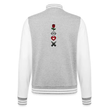 Avi Collection – Rose & Kiss - College Sweat Jacket - heather grey/white - Back - Marisol (170cm)